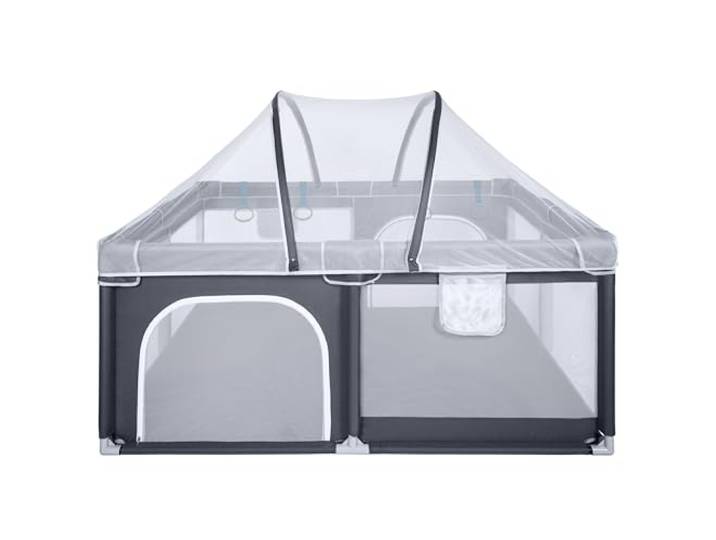 ONVAYA® Laufgitter mit Insektenschutznetz Laufstall für Babys 160 x 200 cm Schutzgitter für Kinder Rechteckiges Krabbelgitter Absperrgitter Babyzaun