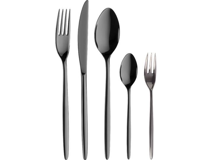 Besteck-Set PINTINOX Olivia Treasure , grau (anthrazit), 30 tlg., Edelstahl 18/10, Essbesteck-Sets, Optik Glänzend PVD Beschichtung