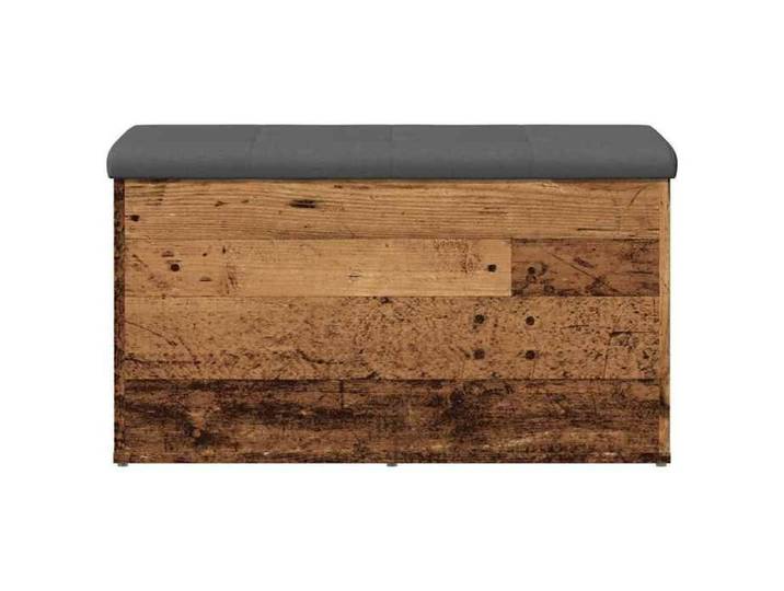 Tabouret de rangement ZENCORE - Banc de rangement - Montage simple - banc de lit - vieux bois 82x42x45cm - Bois d'ingénierie LH35499