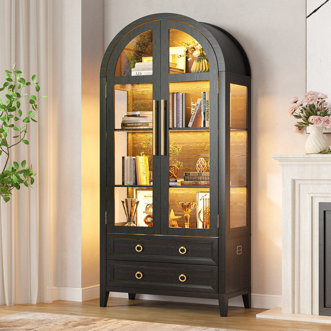 Blue Elephant 2 -Door 2 -Drawer Filing Storage Cabinet Black 180cm H X 80cm W X 40cm D
