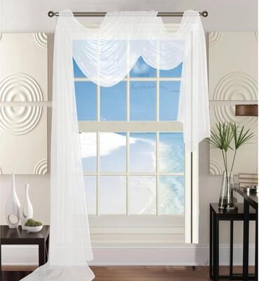 "Elegant Comfort Beautiful Window Panel Curtain Sheer Voile Scarf 55"" X 216"" - 55"" x 216"" - 55"" x 216"""