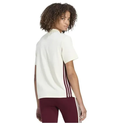adidas Essentials 3-Stripes Cotton T-Shirt Damen - ivory/maroon -