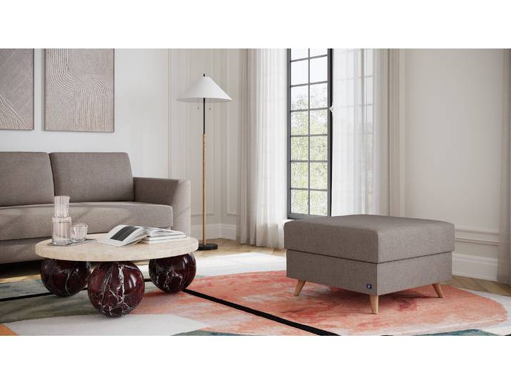 BRUNO Hocker 70x70 in Taupe Grau-Beige Gemütliche Ablage und praktische Aufbewahrung