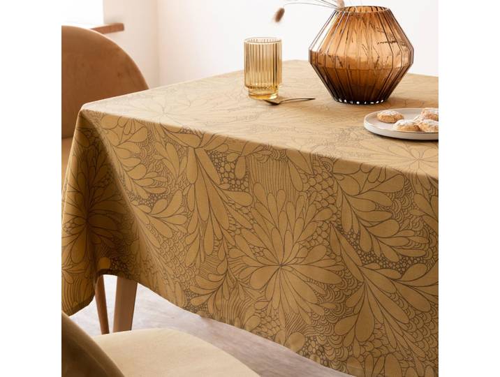 Nappe en coton jaune ocre 140x350cm