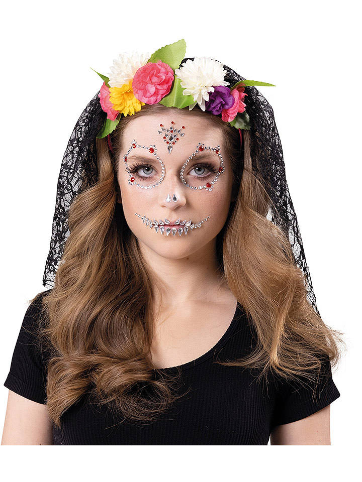 Party x People Haarreif "Day of the dead" in Bunt - onesize