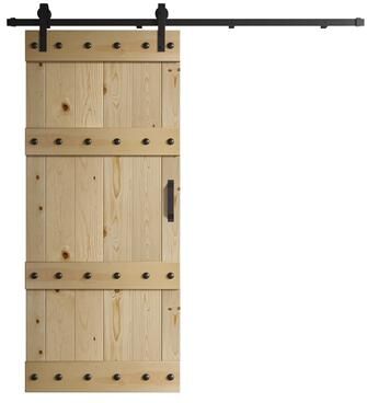 Coast Sequoia Inc Coast Sequoia 24in./30in./36in. x 84in. Castle Series Pine Wood Sliding Barn Door With Hardware Kit