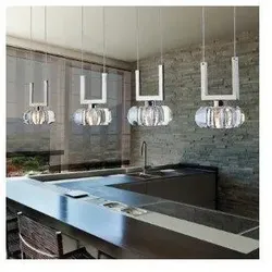 Azzardo AZ0494 Pendelleuchte Rubic 4A 4x40W | G9 | IP20 - chrom, transparentglas
