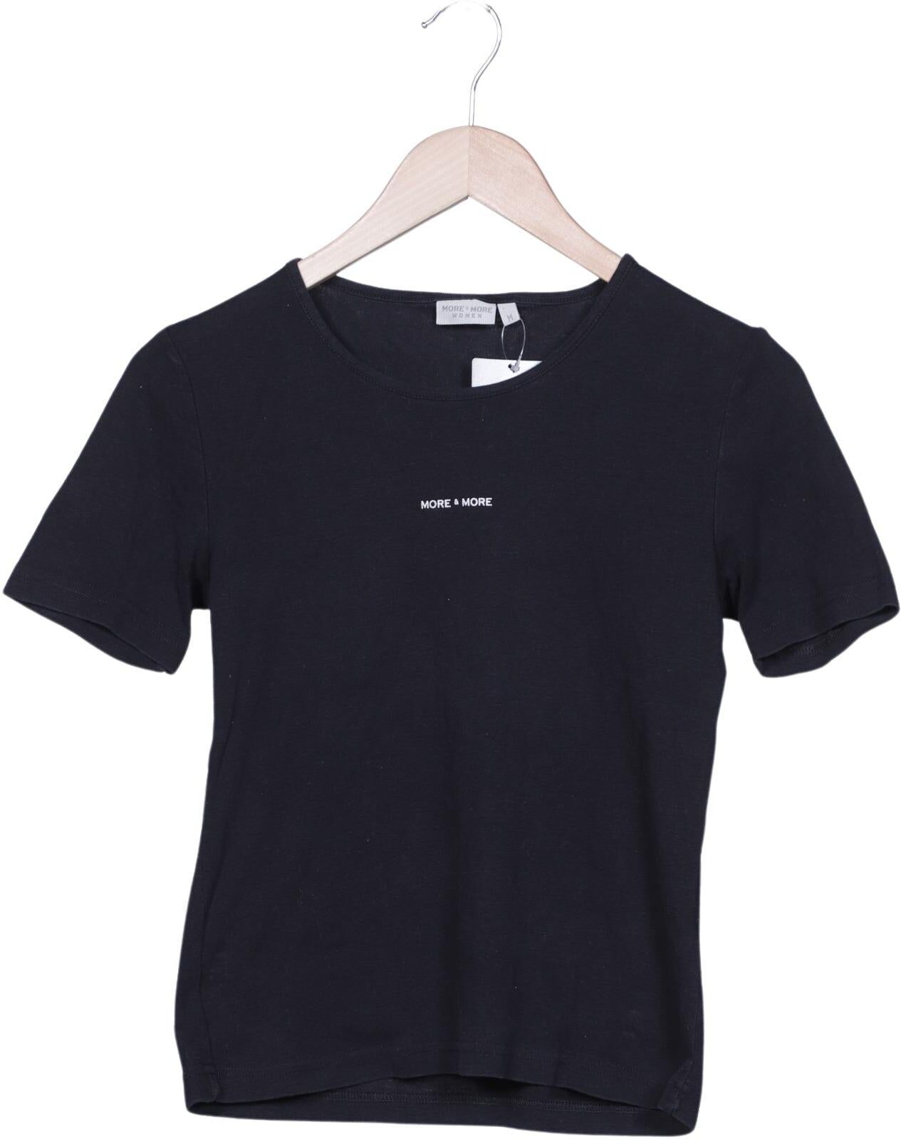 More & More Damen T-Shirt, Schwarz, Gr. M, Baumwolle - Second Hand