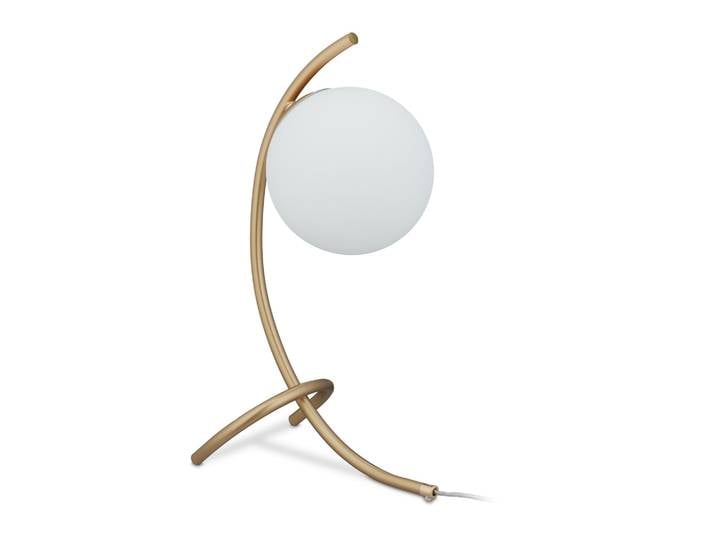 Tischlampe Kugel geschwungen Weiss-Gold