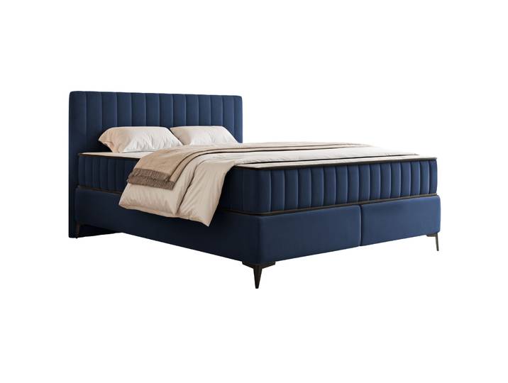 Kontinentales Bett 180x200 cm Mufasso mit Stauraum, marineblauer