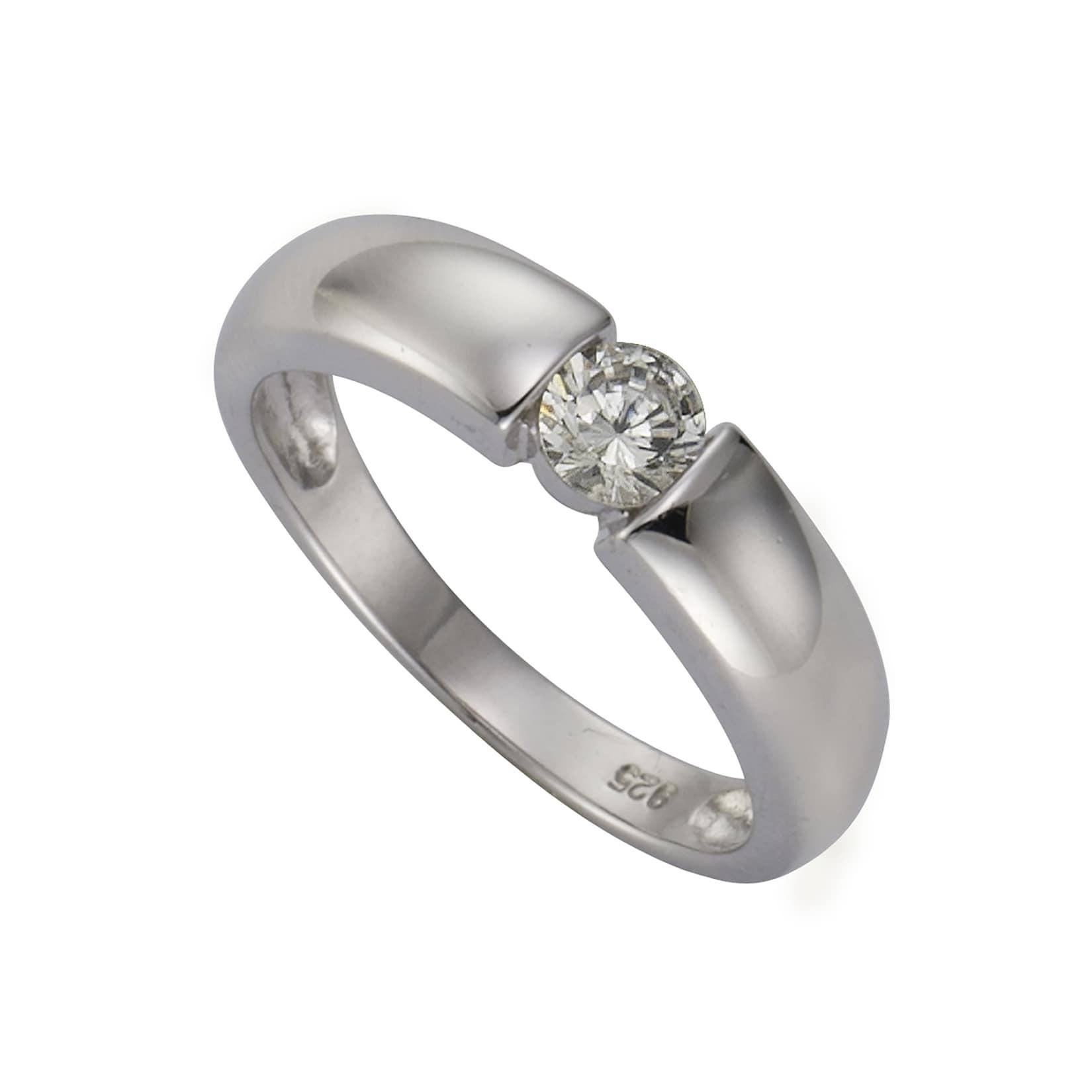 Zeeme Silber Ring Silber 925 mit Zirkonia weiß