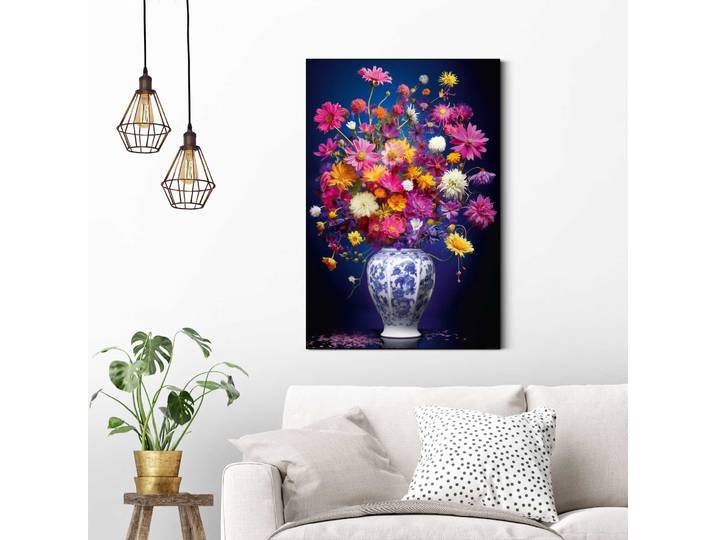 Wandbild REINDERS Delft Flowers , blau (farbe bild(er): blau), B:60cm H:90cm T:3cm, MDF, Bilder, Wandbild