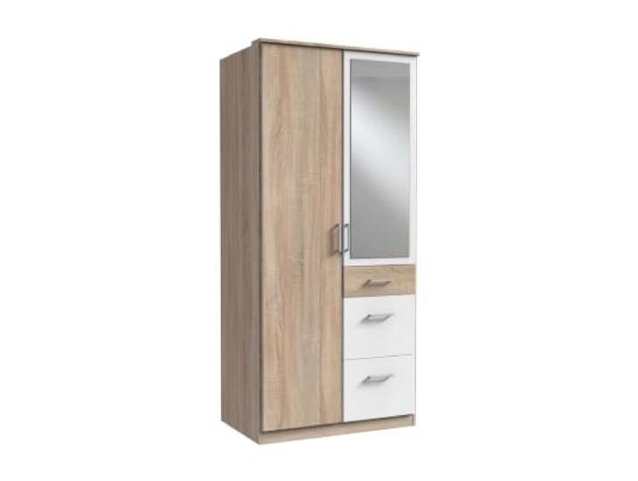 M Möbel-Direkt Deutschlands schnelle Möbel Kleiderschrank Click Eiche Sägerau, Weiß