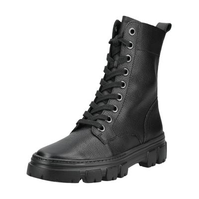 Schnürstiefelette PAUL GREEN "Paul Green Stiefelette Leder", Damen, Gr. 39, schwarz (schwarz, schwarz), Leder, Schuhe Schnürstiefelette