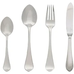 GreenGate Dinner Besteck Set Curved 4-teilig, silber