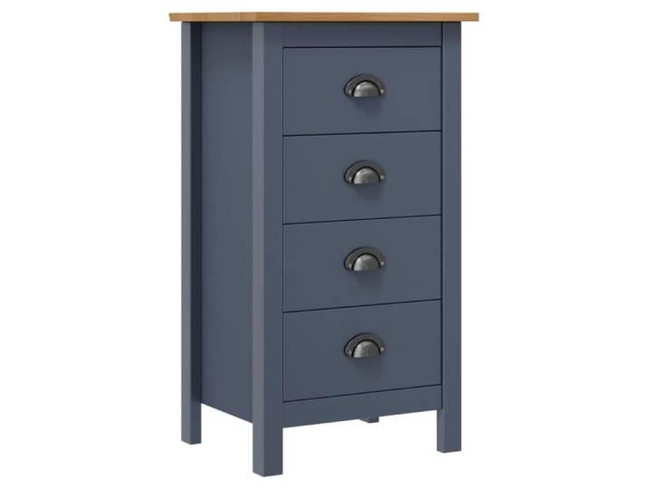 MMF® Buffet Gris 46x35x80cm Bois de pin solide Commode Buffet bas bahut Meuble Salon FR4906