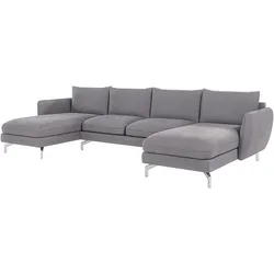 WOHNLANDSCHAFT Elou Grau Luxusmicrofaser