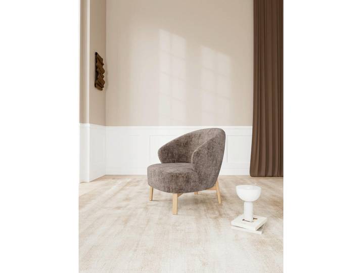 Livetastic Sessel Darlene, Braun, Eiche, Holz, Kautschukholz, 75.5x78x78 cm, Wohnzimmer, Sessel, Sonstige Sessel