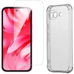 WE PACK verre trempé et coque de protection transparente GOOGLE PIXEL 10A, Smartphone Schutzfolie, Transparent