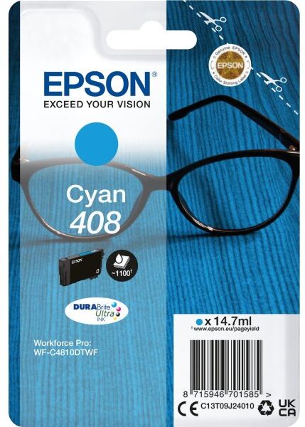 Epson 408 Blækpatron, Cyan