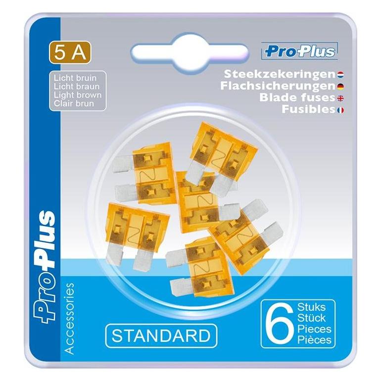 ProPlus Flachsicherungen Standard 5A licht braun 6 Stück im Blister (P-490335)