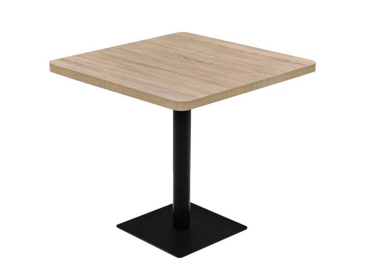 vidaXL Esstisch Bistrotisch MDF und Stahl Quadratisch 80x80x75 cm Eichenoptik (1-St), Bistrotisch MDF Stahl Quadratisch 80x80x75cm Eichenoptik Stehtisch