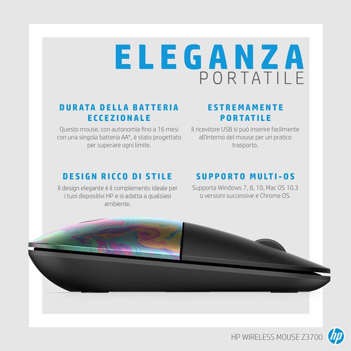 HP Z3700 Wifi Mouse-lumiere Blue