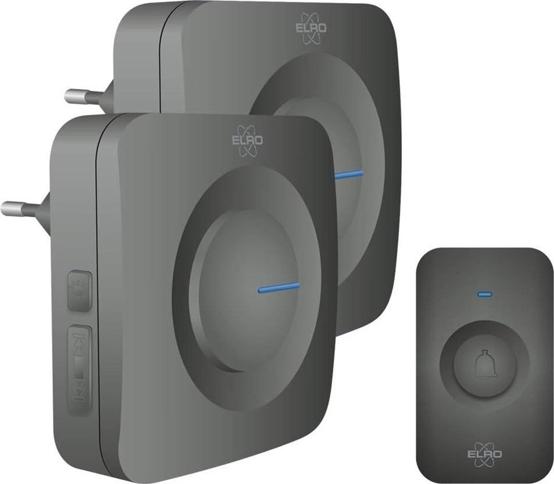ELRO Draadloze deurbel set met display voor slechthorenden, weersbestendige belknop