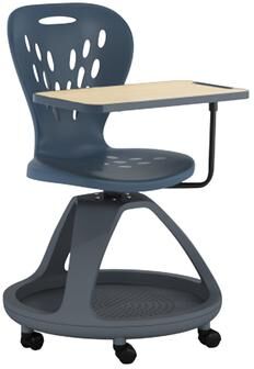 Lancaster Home Mobile Desk Chair - 360-deg Tablet Rotation and Storage Cubby