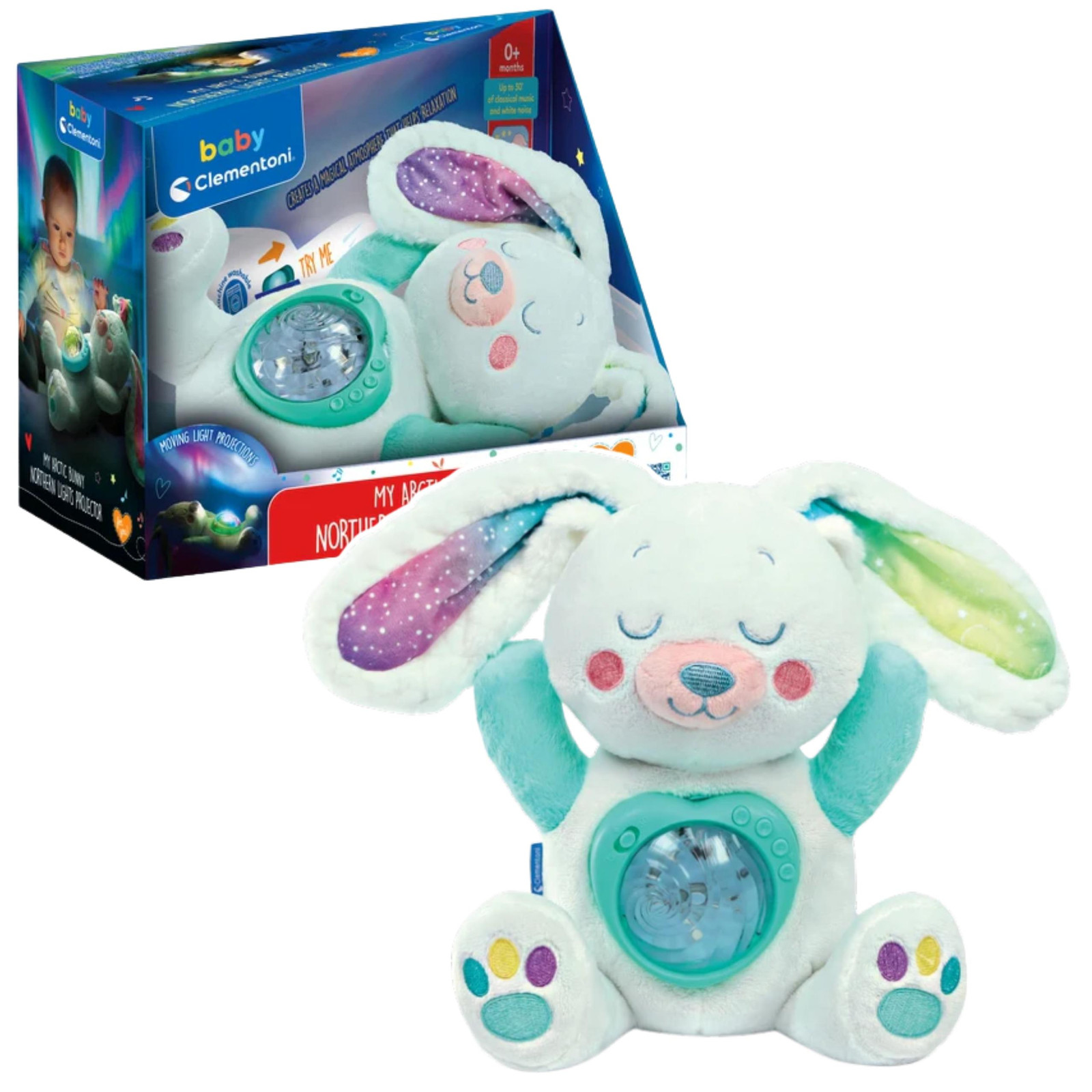 Clementoni Pluche projector Arctic Bunny Northern Lights 17594
