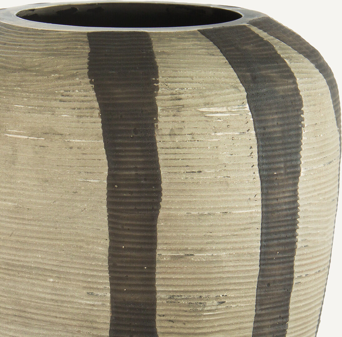 AM.PM Vase en verre peint rayé mat, H20,5 cm, Hedi