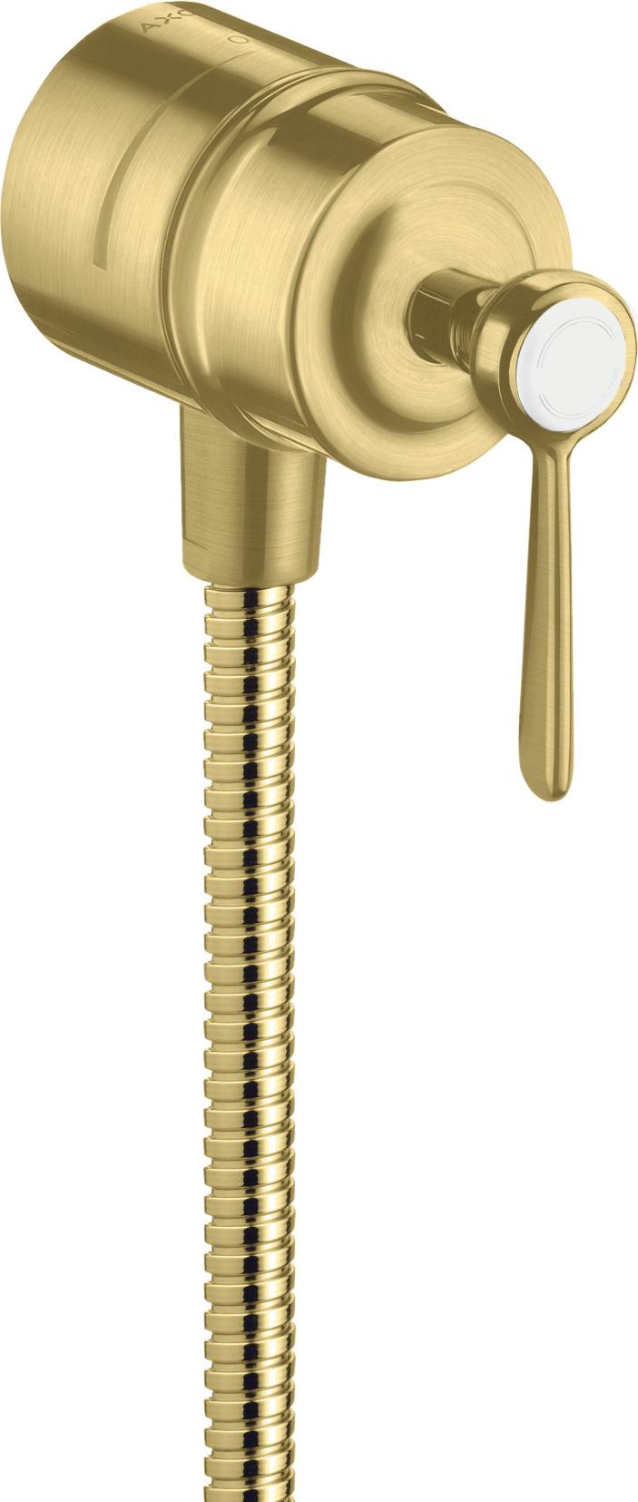 hansgrohe Absperrventil Axor Montreux Stop m Rückflussverh., Hebel, brushed brass