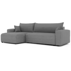 ECKSOFA PIANO mit Schlaffunktion und Bettkasten, Grau