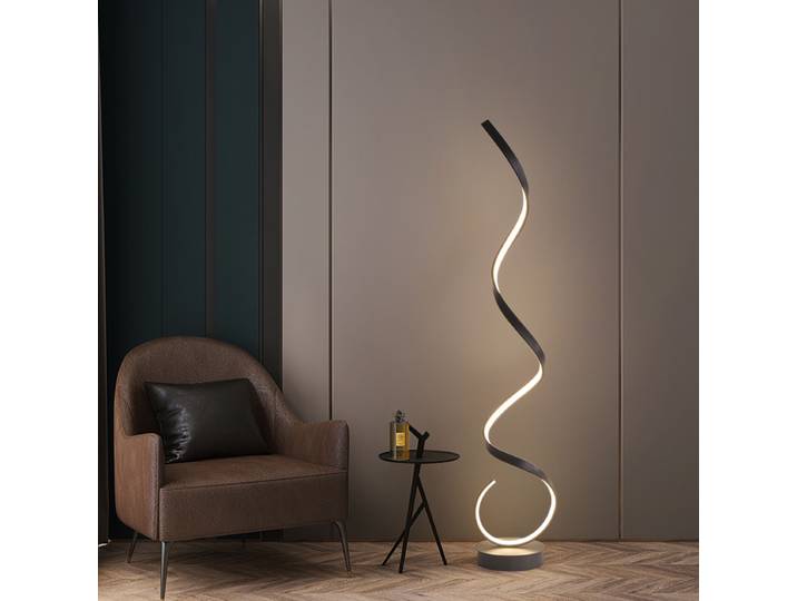 Lampadaire Led en spirale en alliage d'aluminium minimaliste, lampe de lecture sur pied pour bureau, chambre à coucher, salon, décoration de canapé, éclairage sur pied