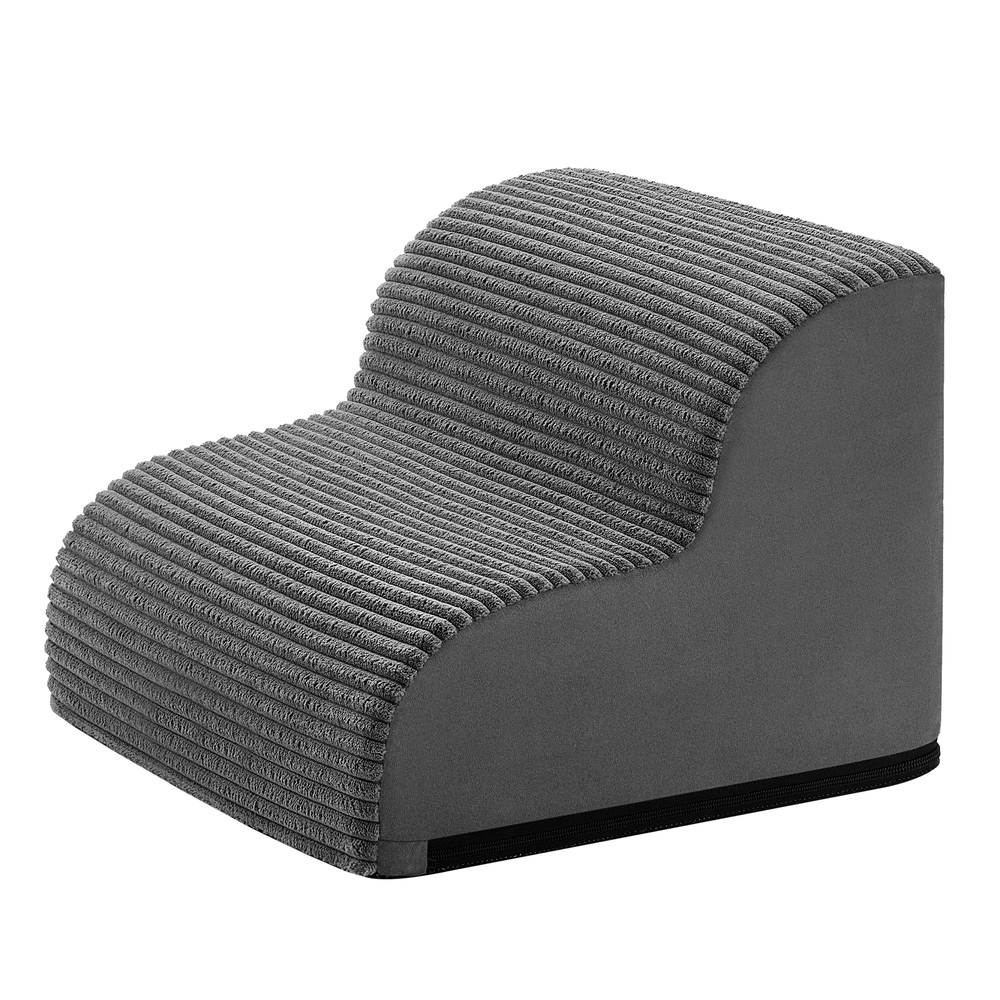 Feandrea Hundetreppe, 2-stufig-Haustiertreppe, Cord mit Querstreifen PPSB35002GN01