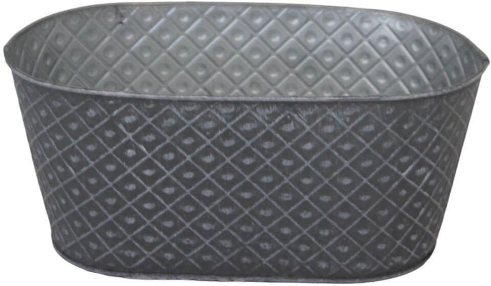 FD Pflanzgefäß Wanne L Zink 13 x 17 x 28 cm grau