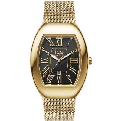Quarzuhr ICE-WATCH "ICE boliday - Dome - Metal - Small - 3H + Date", gold (goldfarben, schwarz), Armbanduhren, Damen, Quarzuhr, Armbanduhr, Damenuhr, Edelstahlarmband, Datum, analog