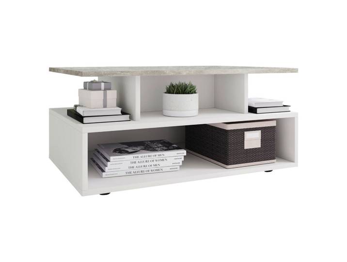 Mid.you Couchtisch, Grau, rechteckig, 50x40x80 cm, Stauraum, offenes Fach, Wohnzimmer, Wohnzimmertische, Couchtische, Couchtische mit Stauraum