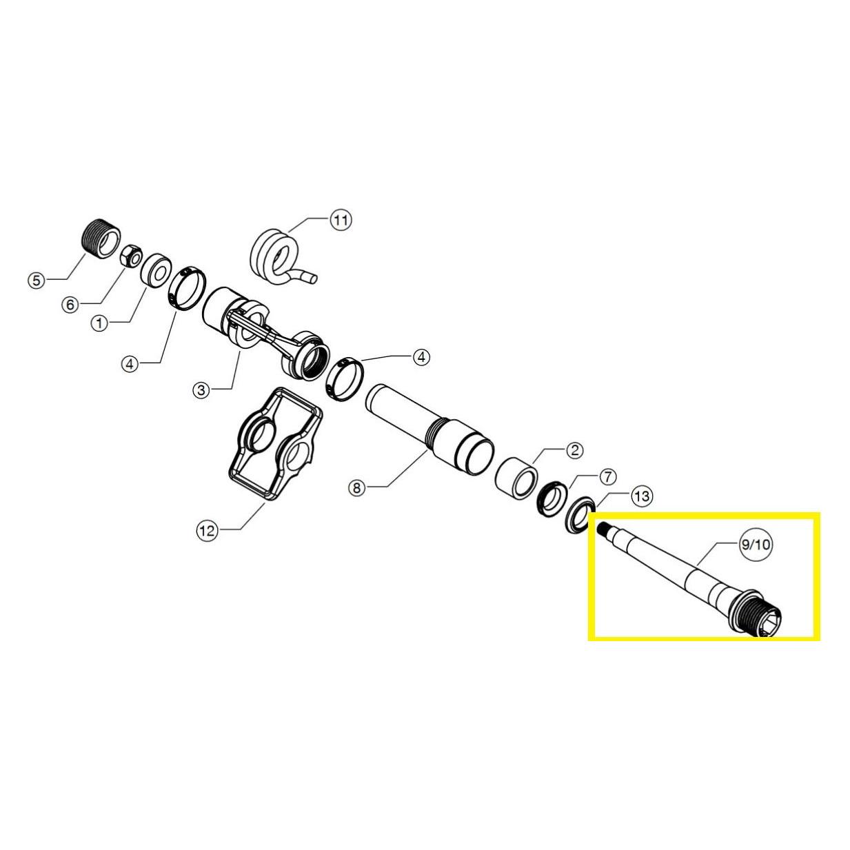 Crankbrothers Pedal Spindle Achse, rechts, Level 11, Ti (40102385)
