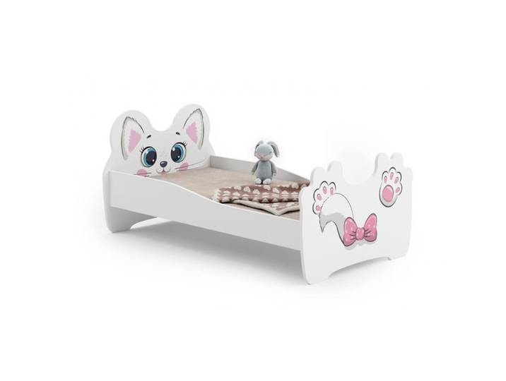 Lit simple enfant PINK CAT - 140x70cm - avec matelas