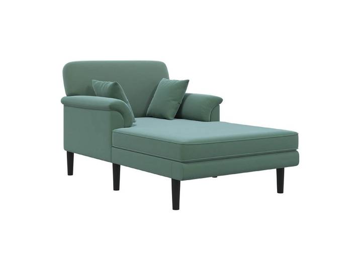 vidaXL Chaiselongue Chaiselongue Meergrün Samt, 1 Teile