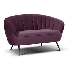 Sofa Glamour Stoff Violett Lila 2-Sitzer