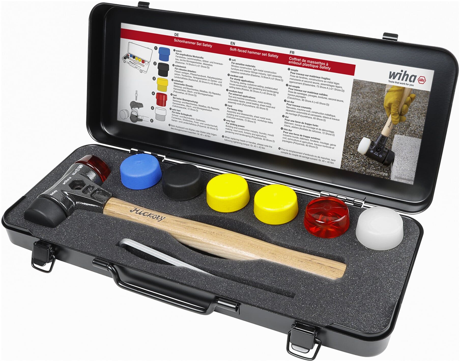 Wiha Schonhammer-Set Safety mit gemischten Schlagköpfen, in Box, 8-teilig (44008)