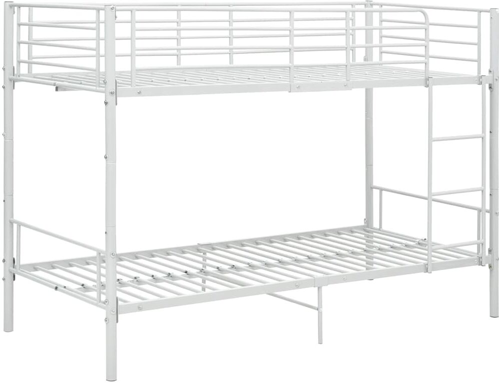 vidaXL Cama litera de metal blanca 90x200 cm Blanco