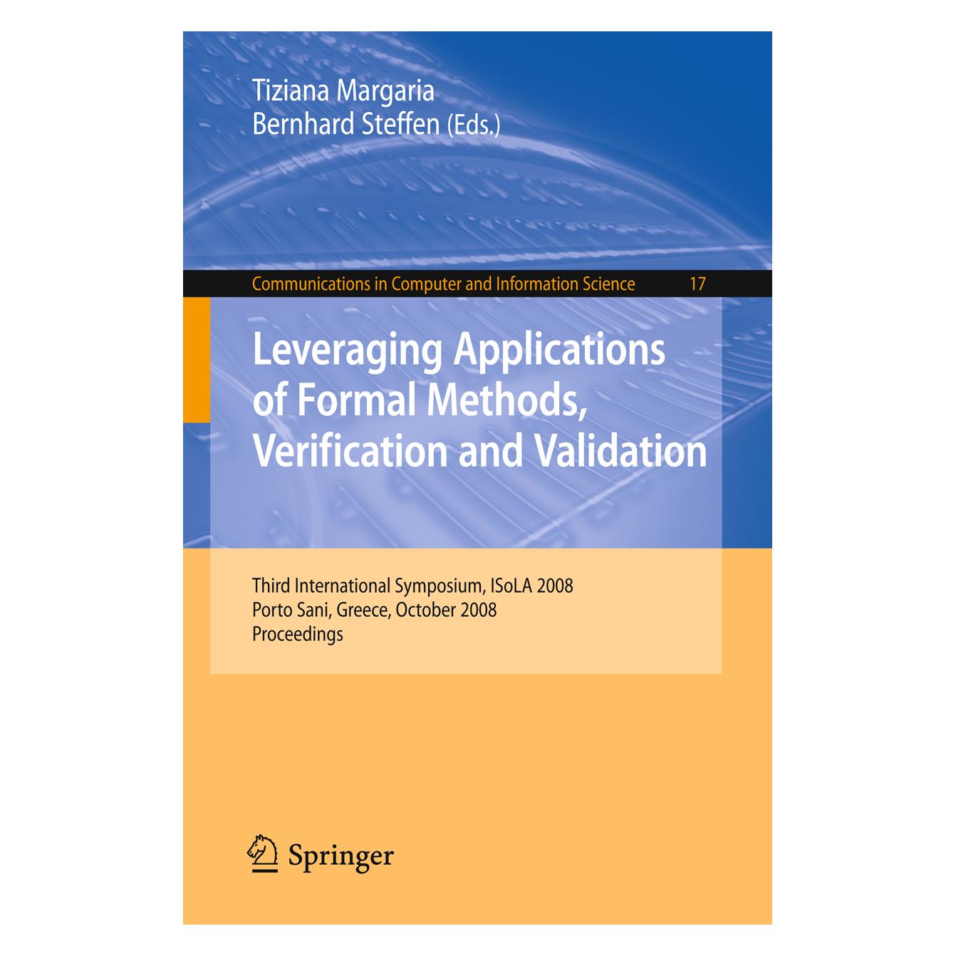 Springer Leveraging Applications of Formal Methods, Verification and Validation (Englisch, Softcover, Bernhard Steffen, Tiziana Margaria) (55512707)