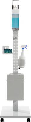 Mobile Hygienestation Manuflex Proficlean Pro, modular, B 400 x T 400 x H 1300 mm, Stahl, lichtgrau RAL 7035