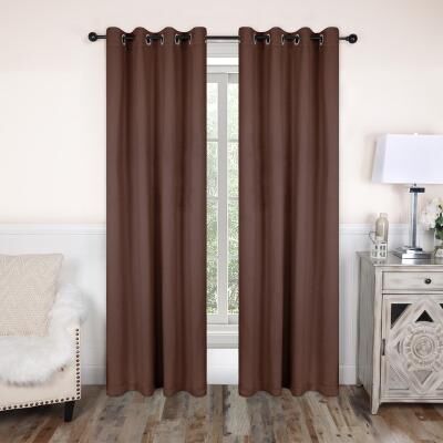 Superior Modern Solid Washable Room Darkening Curtains, Set of 2 Panels