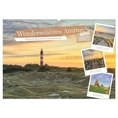 Wunderschönes Amrum (Wandkalender 2027 DIN A2 quer), CALVENDO Monatskalender