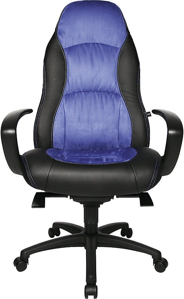 Drehsessel, Kunstleder / Mikrofaser, schwarz / blau Topstar