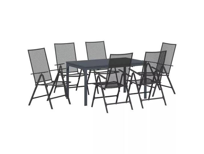 VidaXL - Garten essgruppe pulverbeschichteter stahl, One Size, Anthrazit